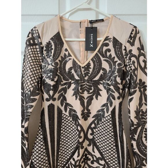Sexy Sequin Long Sleeve Club Bodycon Party Mini Dress SIZE XS NEW WITH TAGS - Picture 11 of 13